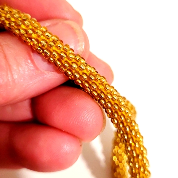 Reduced!  Gold Seed Bead Bracelet - Picture 3 of 4